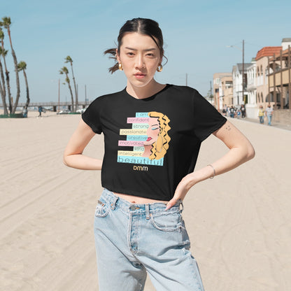 I Am Blonde Flowy Cropped Tee