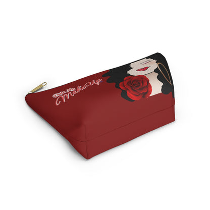 Red Rose Dark Haired Dewey Makeup Bag