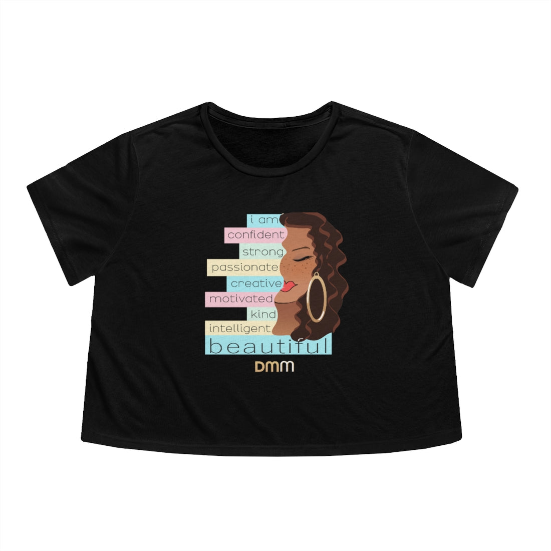 I Am Caramel Flowy Cropped Tee