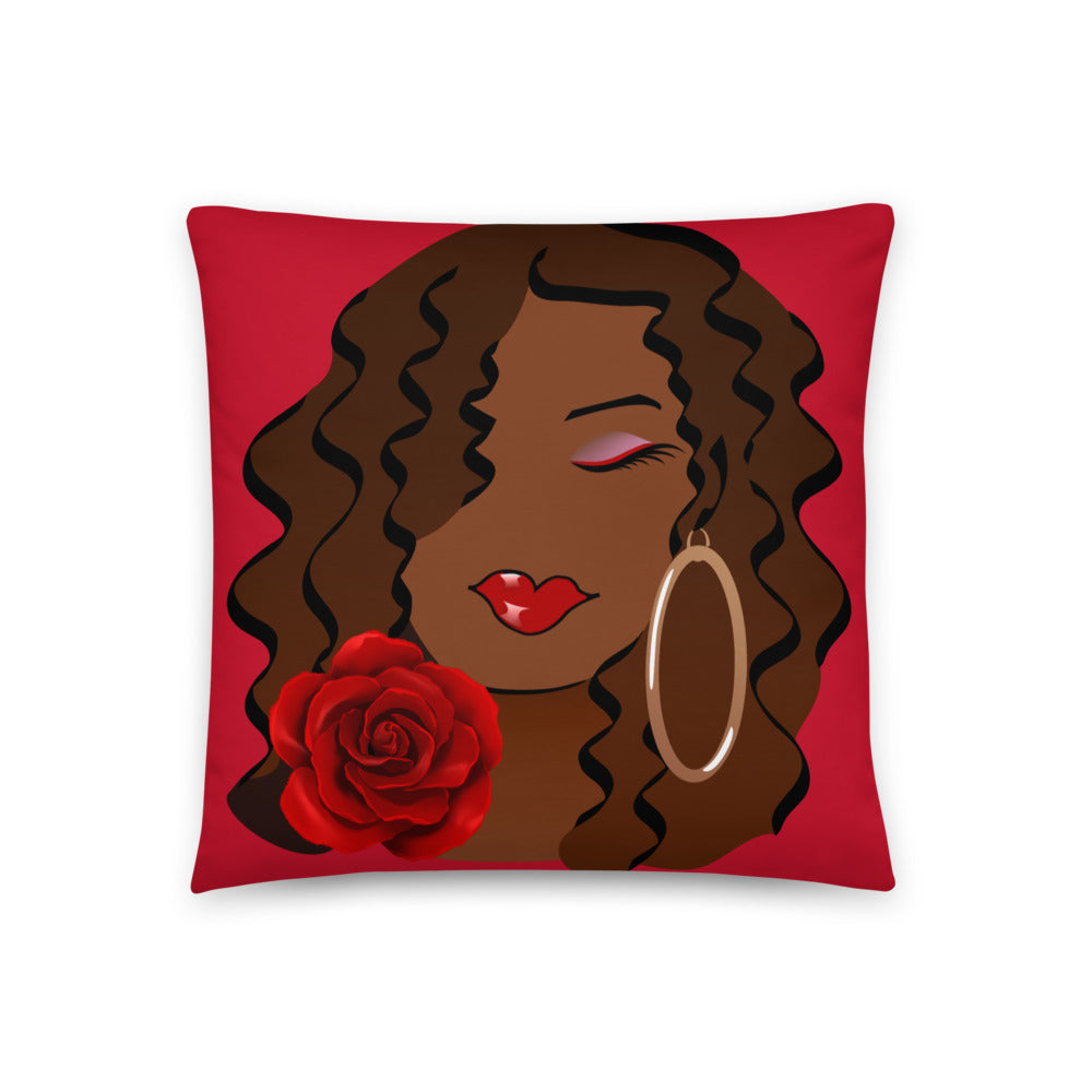 Beautiful Brown Rose Dewey Pillow