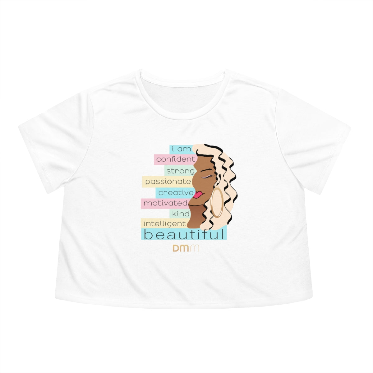 I Am Caramel Blonde Flowy Cropped Tee