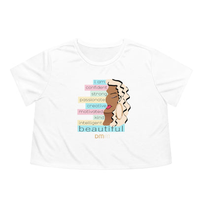 I Am Caramel Blonde Flowy Cropped Tee