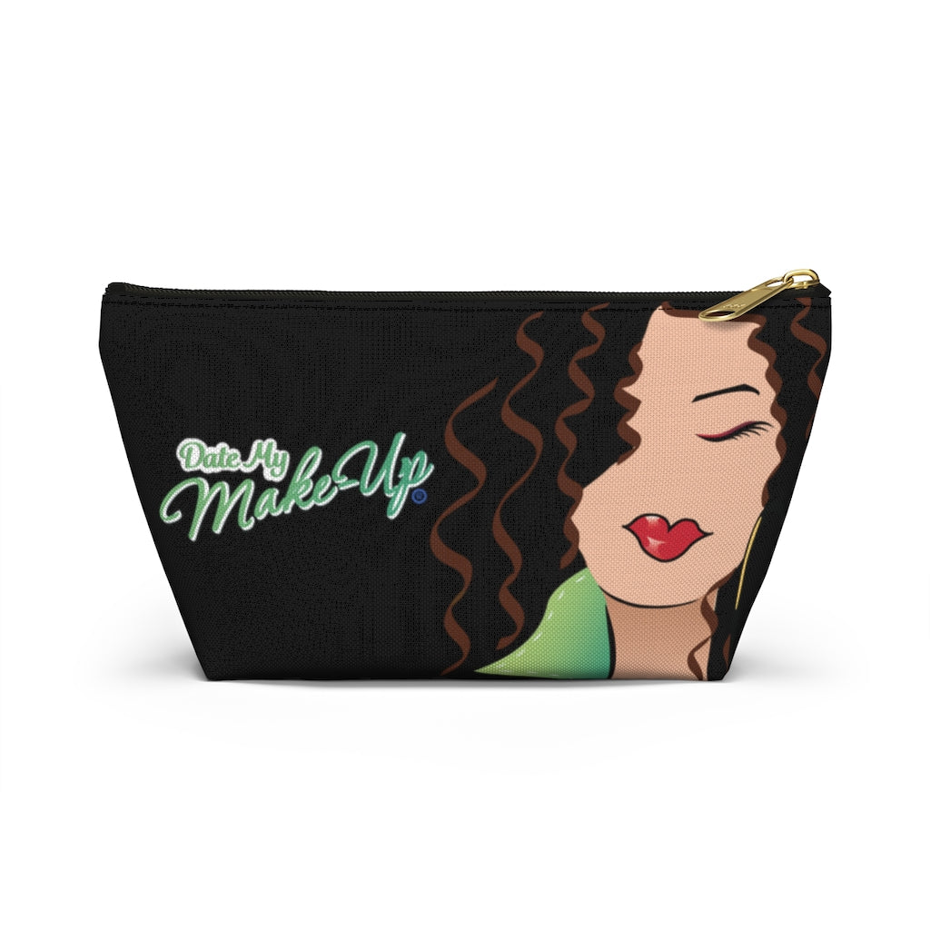 Green Collar Brunette Dewey Noir Makeup Bag