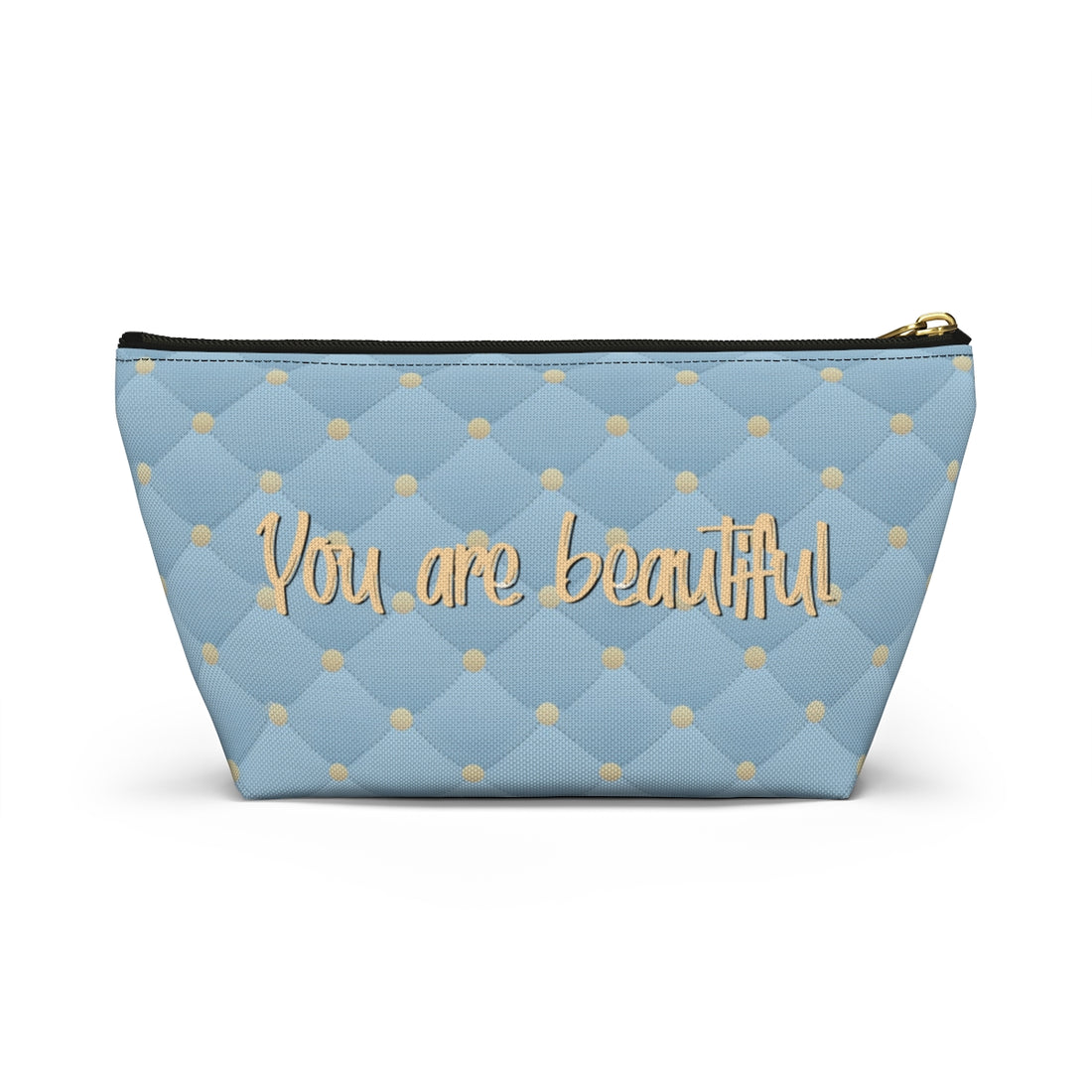 Dark Haired Dewey Quilt Makeup Bag