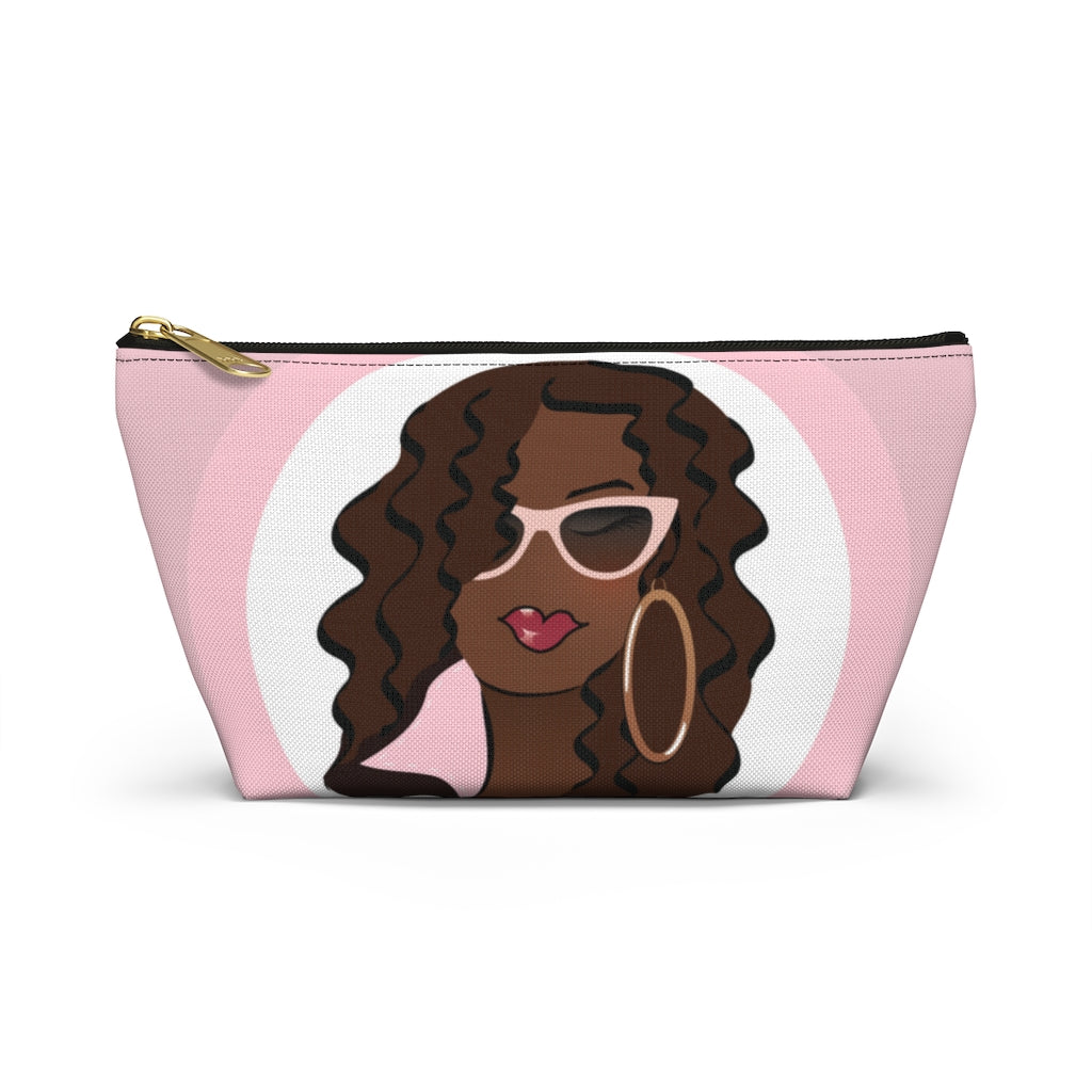 Pink Sunglasses Beautiful Brown Dewey Makeup Bag