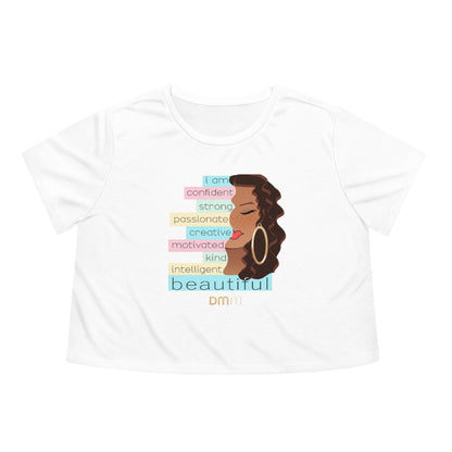 I Am Caramel Flowy Cropped Tee